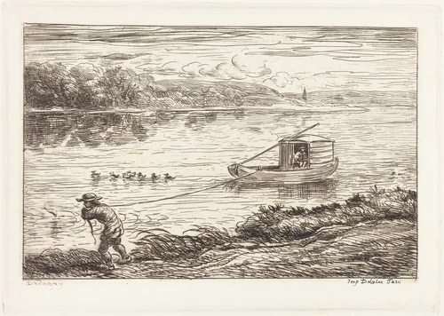 Cabin Boy Pulling the Rope (Le Mousse tirant le cordeau) by Charles-François Daubigny, portfolio, 1862
