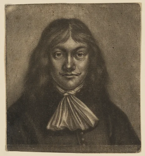 Small Portrait of a Man by Wallerant Vaillant, print, 1635-1677