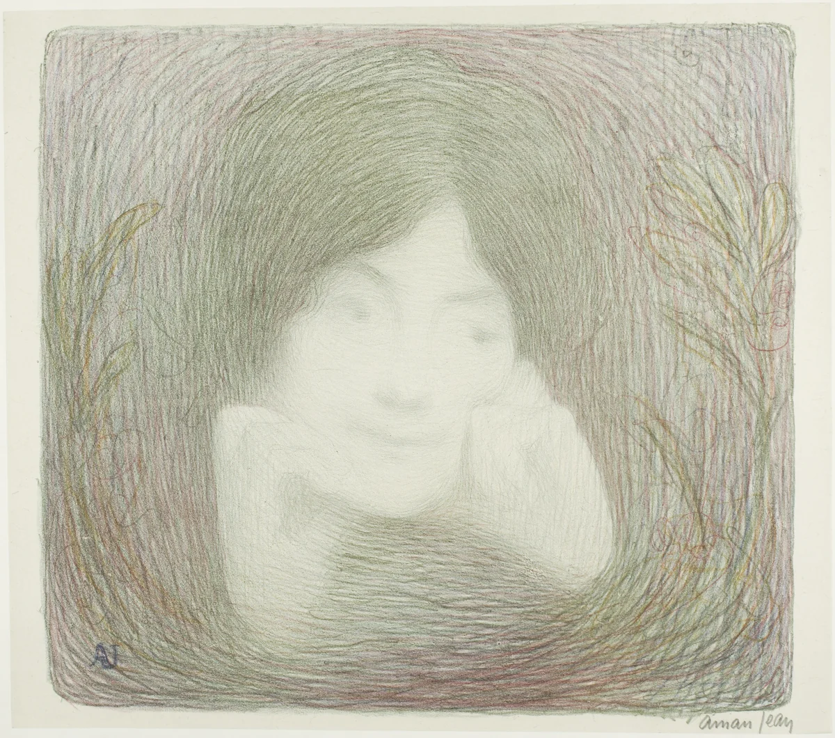 Reverie by Edmond François Aman-Jean, print, 1895-1905