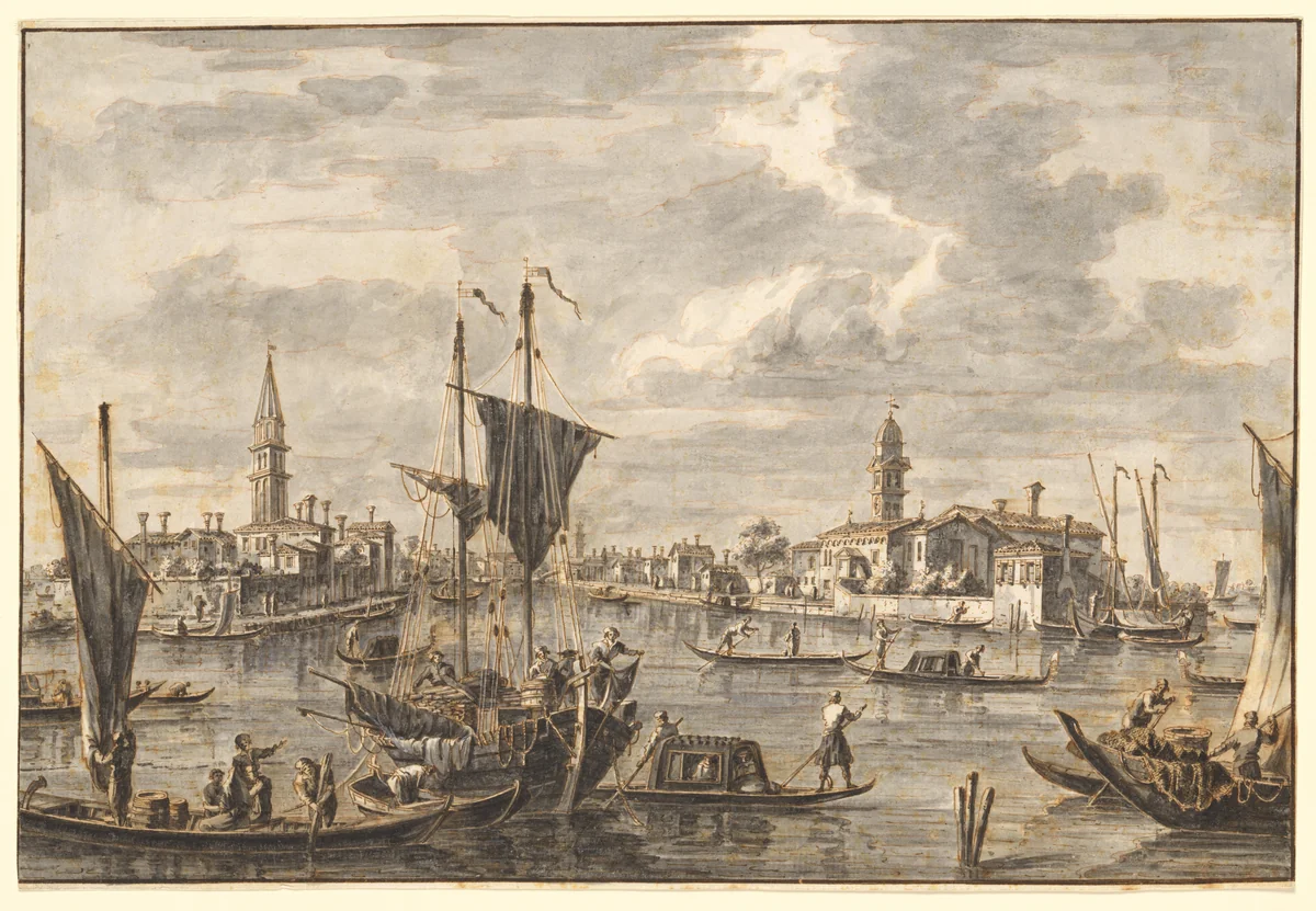 View of Mazzorbo by Francesco Tironi, drawing, 1771-1797