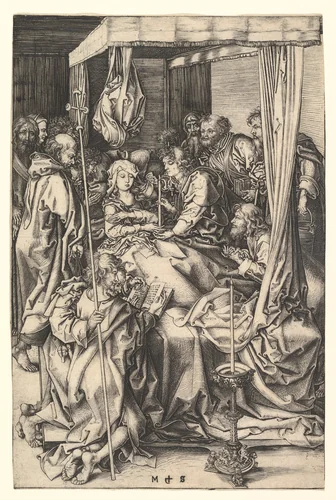 Death of the Virgin by Martin Schongauer, print, 1470-1474