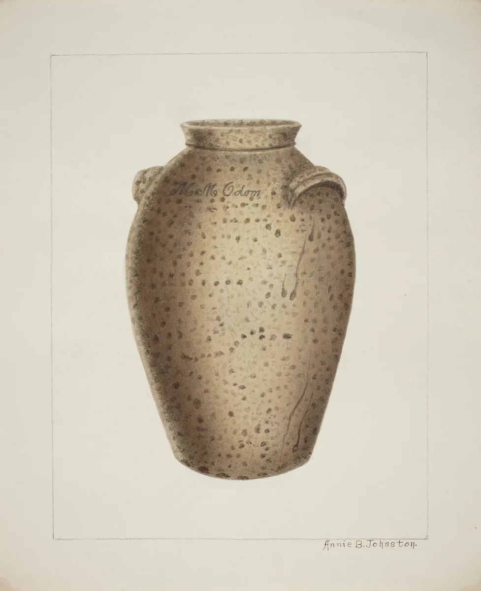 Stoneware Jar by Annie B. Johnston, index of american design, 1937