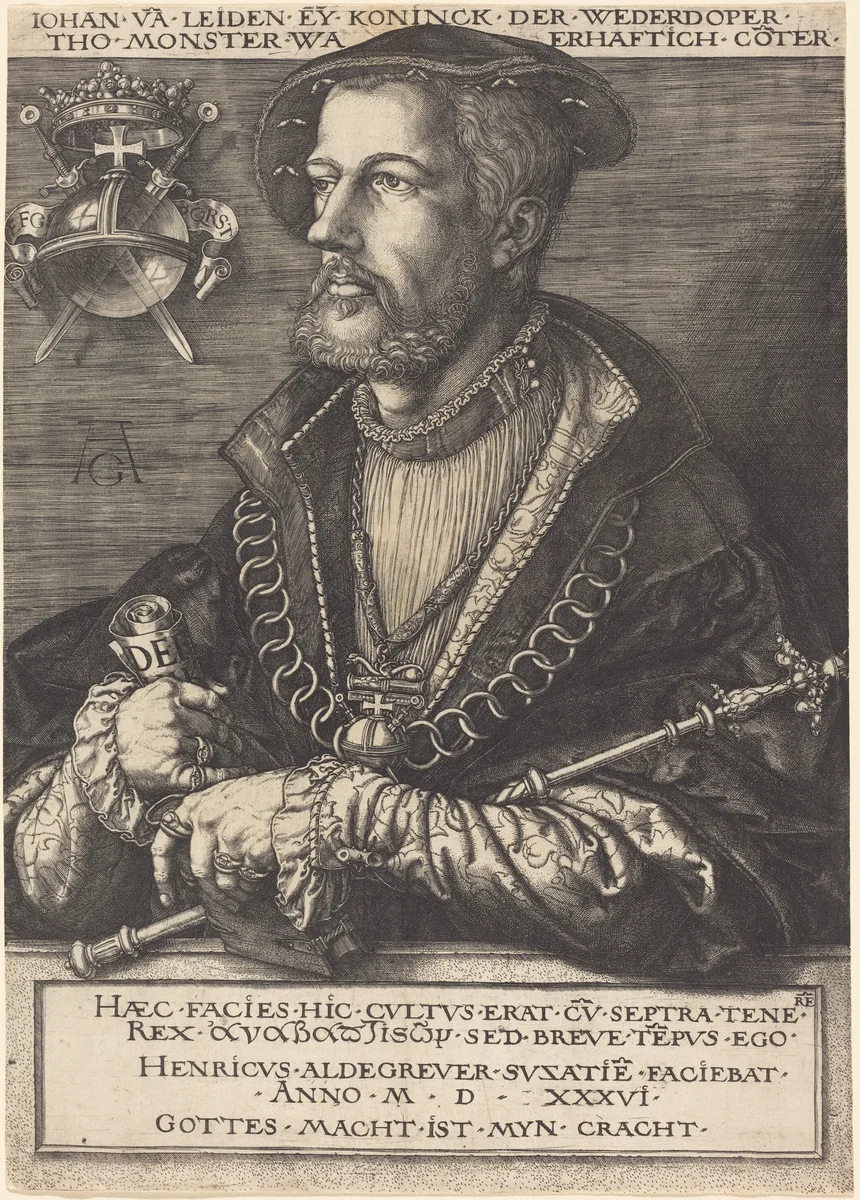Jan van Leyden by Heinrich Aldegrever, print, 1502-1561