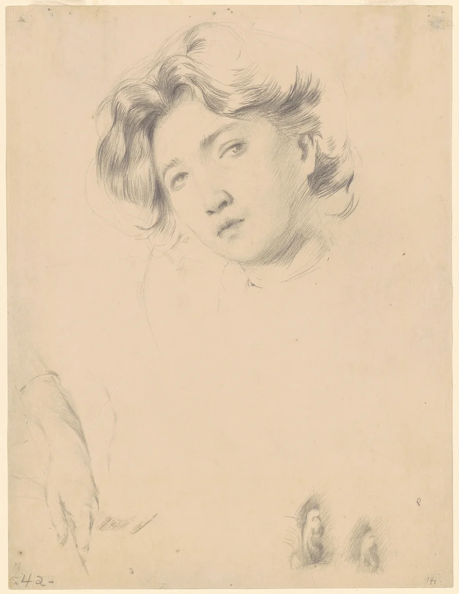 Study of a Girl by Philip Leslie Hale, drawing, 1887-1920