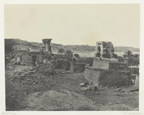Village et Temple de l'Ile de Béghé, à l'Ouest de Philoe; Nubie, plate 81 from the album "Egypte, Nubie, Palestine et Syrie" (1852) by Maxime Du Camp, photograph, 1849-1851