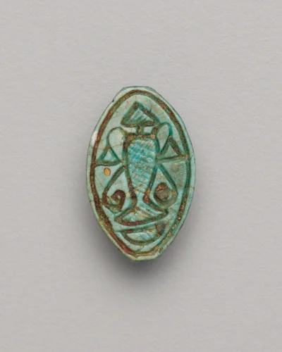 Cowroid Amulet by Egyptian, metalwork, -1550--1069