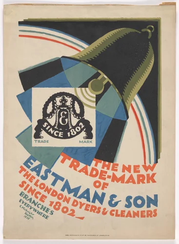 The New Trademark of Eastman and Son, the London Dyers & Cleaners Since 1802 by E. McKnight Kauffer, design, 1925