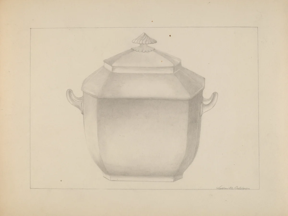 Sugar Bowl by Ludmilla Calderon, index of american design, 1937