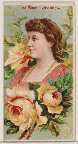 Tea Rose: Jealousy, from the series Floral Beauties and Language of Flowers (N75) for Duke brand cigarettes by American Tobacco Company, print, 1892