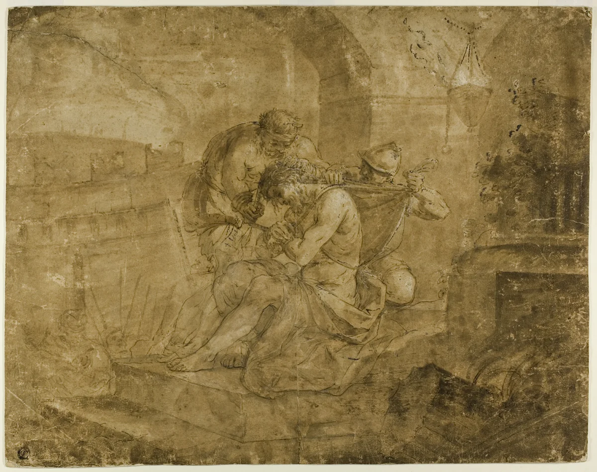 Christ Stripped of His Garments by Lorenzo Garbieri, drawing, 1600-1654