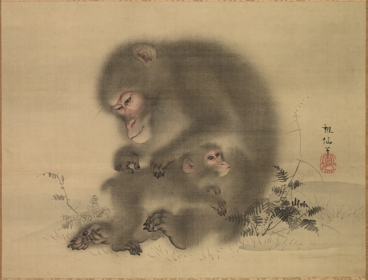 Monkeys by Mori Sosen, painting, 1820-1821