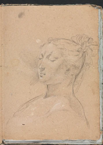 Verona Sketchbook: Woman with closed eyes (page 15) by Francesco Lorenzi, book, 1760