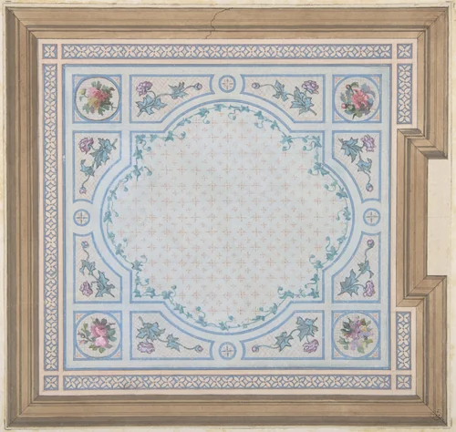 Design for Bathroom Ceiling, Hôtel Cahen d'Anvers by Jules-Edmond-Charles Lachaise, drawing, 1850-1900
