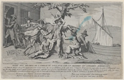 Va de Bon Coeur; Dédié aux Milords de l'Amirauté Anglaise par un Membre de Congrès Américain by Richard Purcell, print, 1778