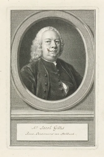 Portret van Jacob Gilles by Jacob Houbraken, print, 1747-1759