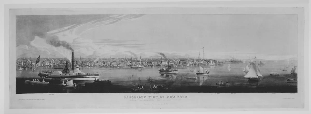 Panoramic View of New York Taken from the North River by Robert Havell Jr., print, 1840