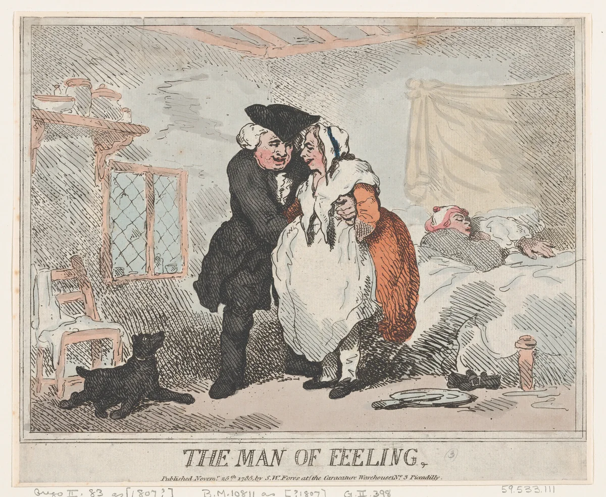 The Man of Feeling by Thomas Rowlandson, print, 1785