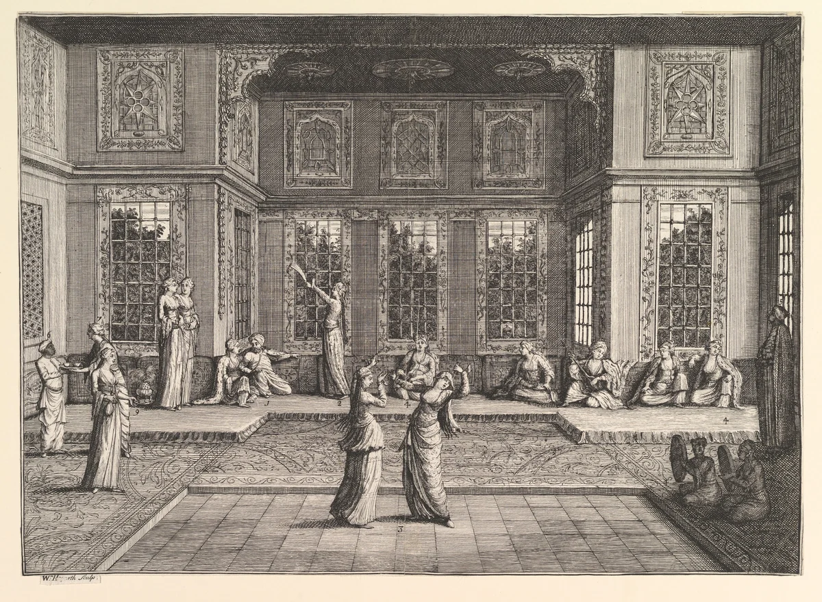 The Seraglio (Aubry de La Mottraye's "Travels throughout Europe, Asia and into Part of Africa...," London, 1724, vol. I, pl. 18) by William Hogarth, print, 1723-1724