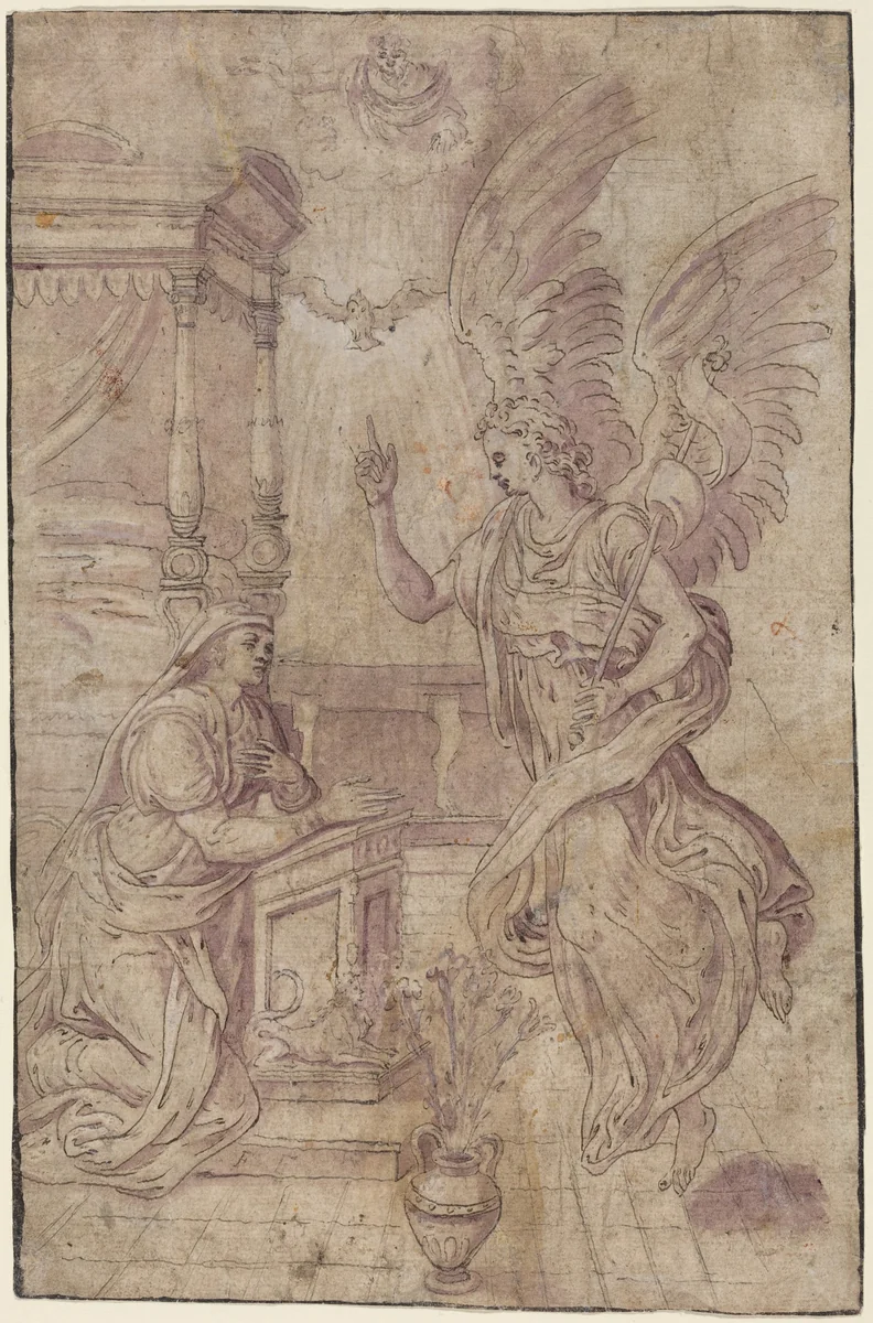 The Annunciation by Anonymous Artist, drawing, 1519-1570