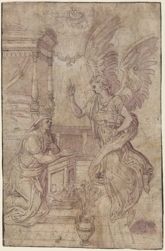 The Annunciation by Anonymous Artist, drawing, 1519-1570