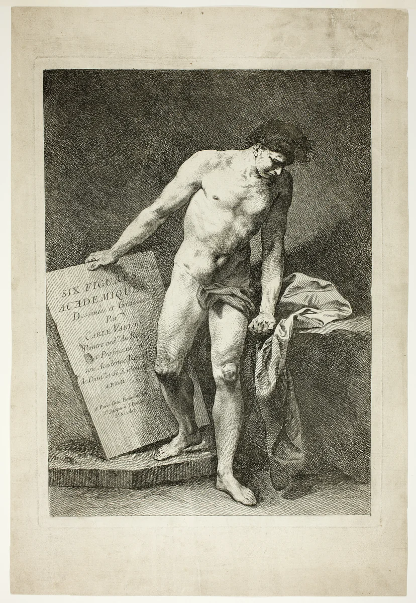Title Page, from Six Figures Académiques (Six Academic Figures) by Carle Vanloo, print, 1725-1765
