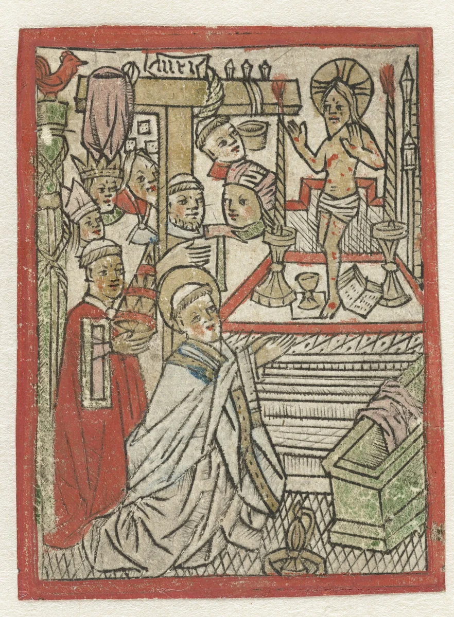 Mis van Gregorius by Meester van de H. Erasmus, print, 1425-1575