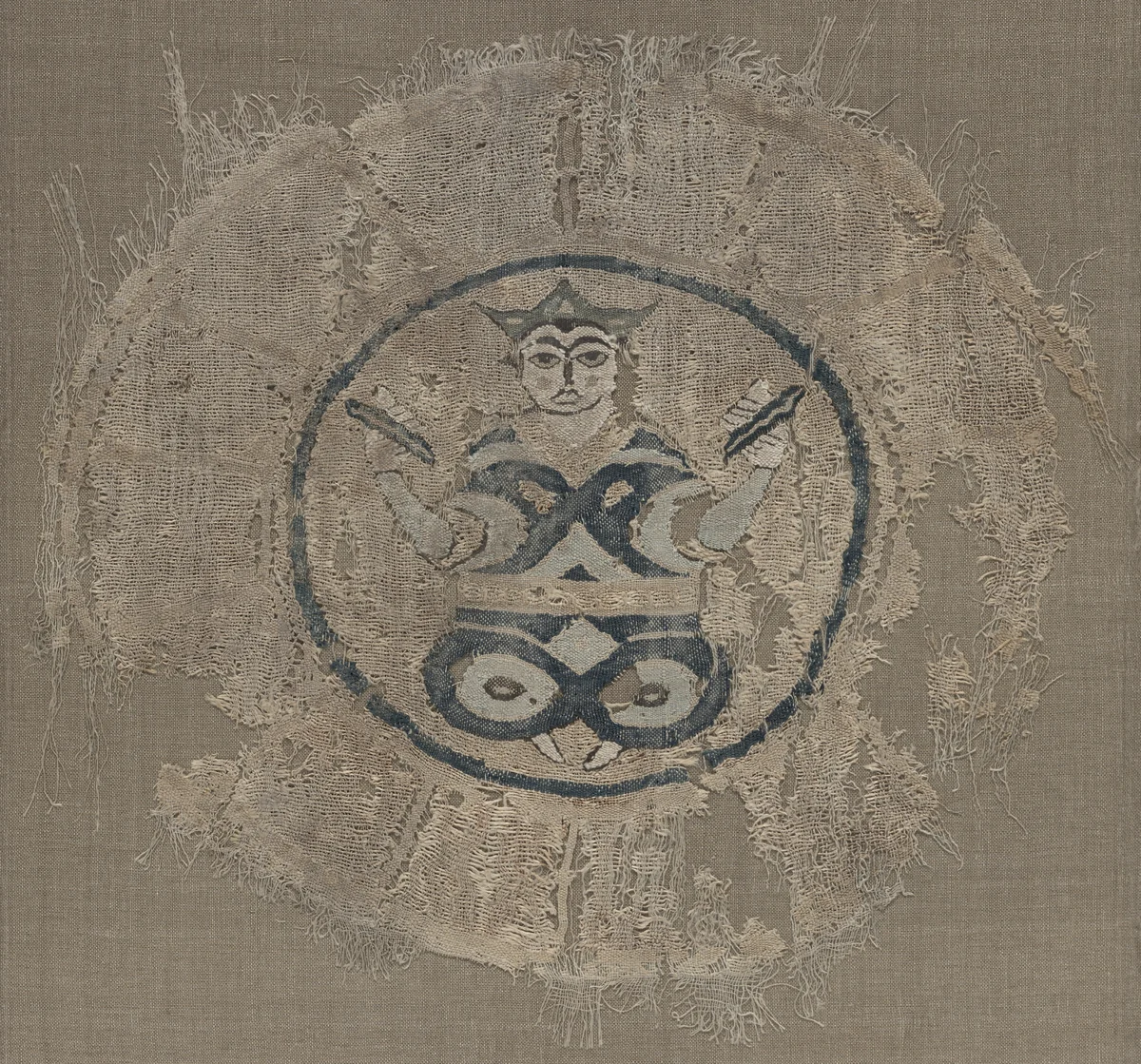 Roundel with seated prince by Unknown, textile, 1000-1099