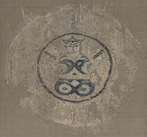 Roundel with seated prince by Unknown, textile, 1000-1099