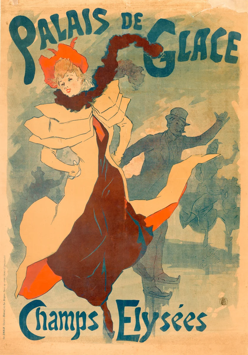 Ice Skating Rink by Jules Chéret, print, 1893