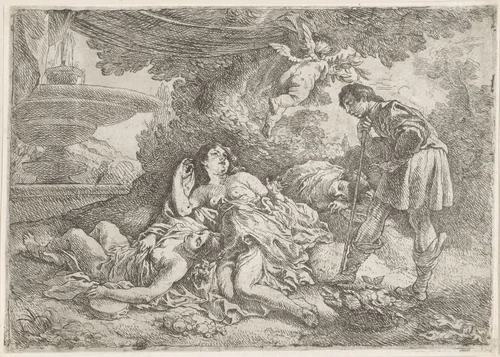 Cimone en Ifigenia by Cornelis Schut, print, 1618-1655