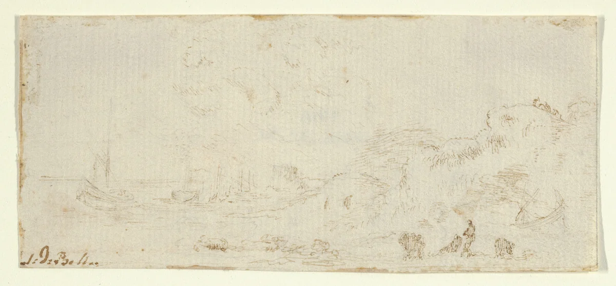 Landscape by Stefano della Bella, drawing, 1610-1664