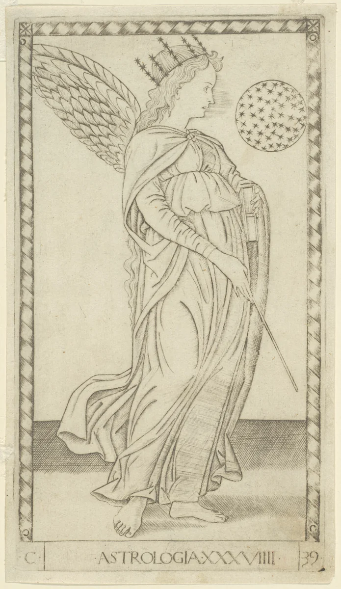 Astrology, plate 29 from Arts and Sciences by Master of the E-Series Tarocchi, print, 1460-1470
