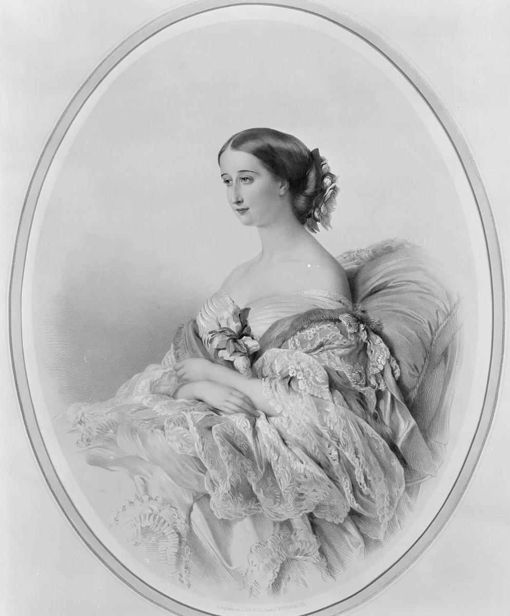 Portrait of the Empress Eugenie, after Winterhalter by Léon Alphonse Noël, print, 1805-1879