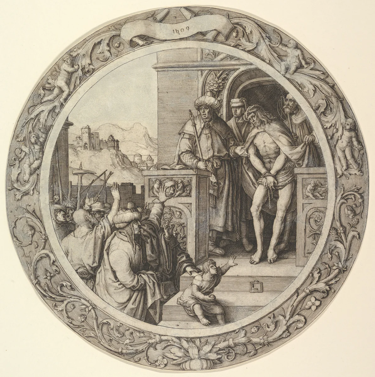 Ecce Homo, from the Circular Passion by Lucas van Leyden, print, 1509