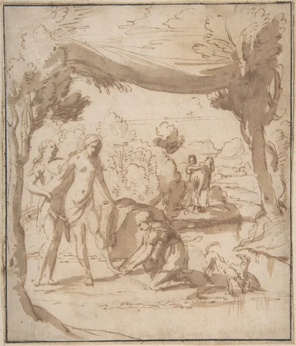 Diana Bathing by Francesco Albani, drawing, 1578-1660