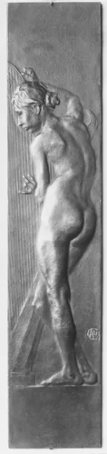 La Femme au Harpe by Alexandre-Louis-Marie Charpentier, metalwork, 1896