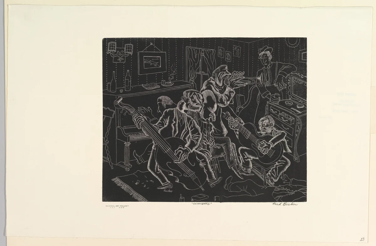 Clambake by Fred Becker, print, 1935-1940