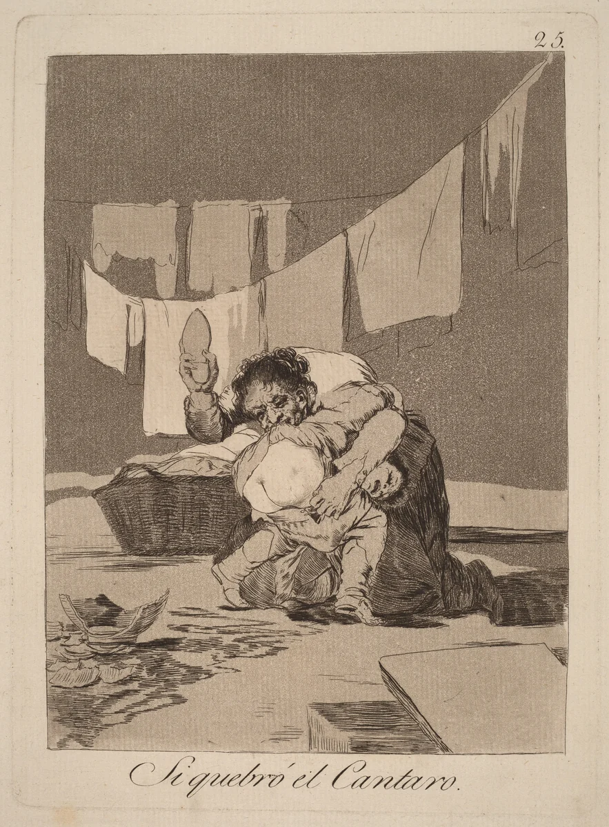Si quebro el cantaro (Yes He Broke the Pot) by Francisco Goya, print, 1799