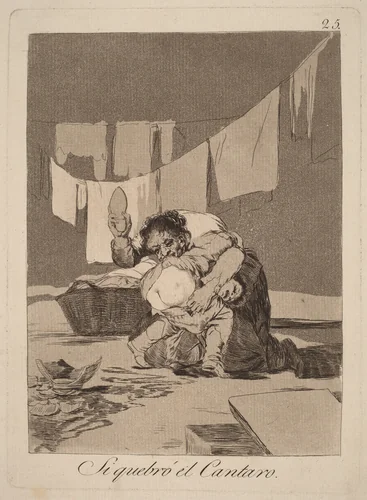 Si quebro el cantaro (Yes He Broke the Pot) by Francisco Goya, print, 1799