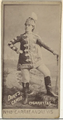 Card Number 19, Carrie Andrews, from the Actors and Actresses series (N145-4) issued by Duke Sons & Co. to promote Cameo Cigarettes by W. Duke, Sons & Co., photograph, 1880-1889