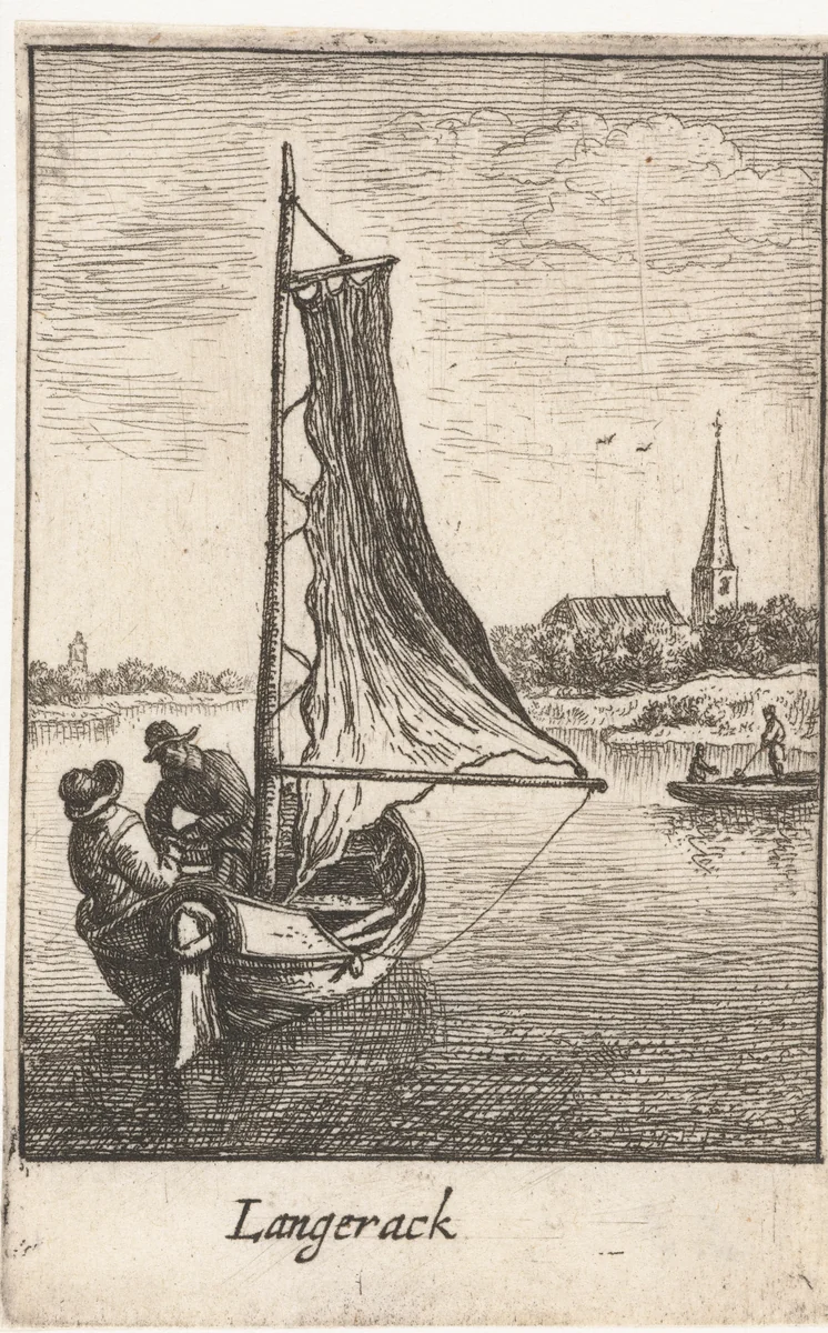 Gezicht op Langerak by Jan van Almeloveen, print, 1662-1683