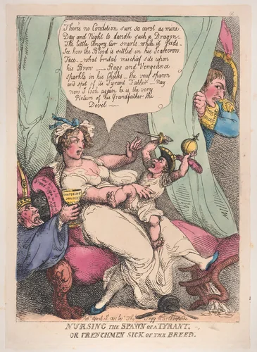 Nursing the Spawn of a Tyrant by Thomas Rowlandson, print, 1811