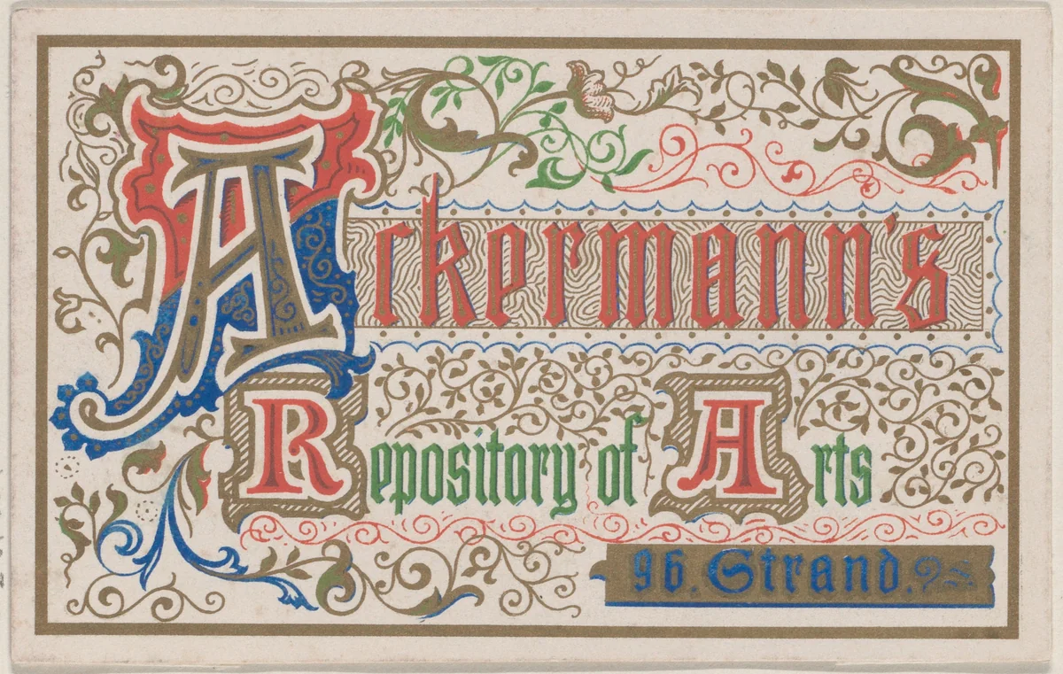 Trade Card for Ackerman's Repository of Arts by anonymous, print, 1800-1900