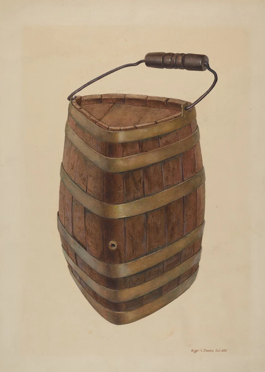Triangle Field Water Keg by Roger Deats, index of american design, 1939