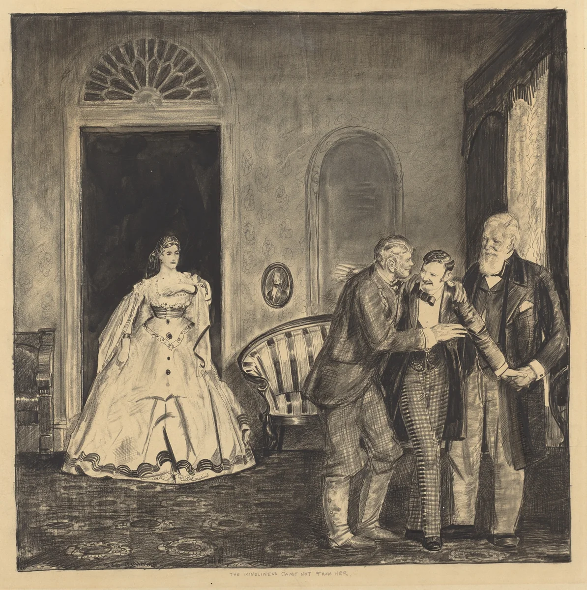 The Kindliness Came Not from Her by George Bellows, drawing, 1922