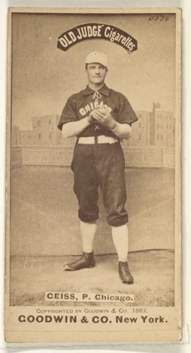 Emil Geiss, Pitcher, Chicago, from the Old Judge series (N172) for Old Judge Cigarettes by Goodwin & Company, photograph, 1887
