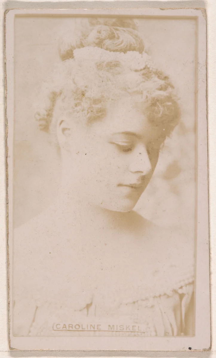 Caroline Miskel, from the Actresses series (N245) issued by Kinney Brothers to promote Sweet Caporal Cigarettes by Kinney Brothers Tobacco Company, photograph, 1890