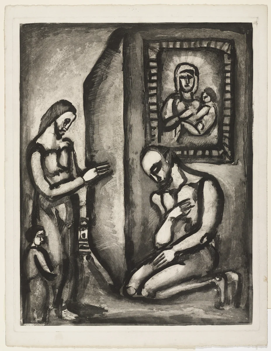 Trial proof for Abandoned, rejected plate from Miserere by Georges Rouault, print, 1922