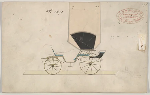 Phaeton #1090 by Brewster & Co., drawing, 1850-1870