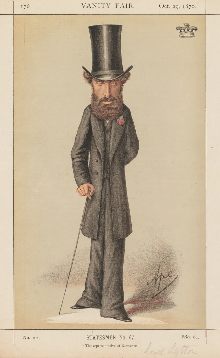 Vanity Fair: Statesmen No. 67 "The representative of Romance" by Carlo, print, 1870